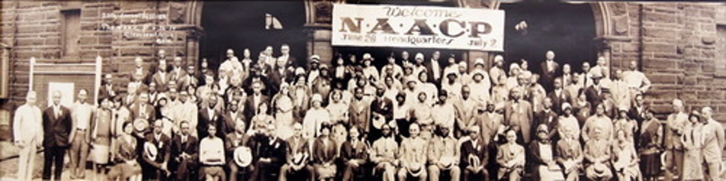 <p>1. Influential civil rights organization founded by a diverse group of prominent white and black members: W. E. B. Du Bois, Ida B. Wells, Archibald Grimké, Henry Moskowitz, Mary White Ovington, Oswald Garrison Villard, William English Walling, Florence Kelley, a social reformer and Charles Edward Russell, a renowned muckraker and close friend of Walling.</p><p>2. February 12, 1909, Progressive Era</p><p>3. This organization is the oldest and largest civil rights organization in the country. They fought racial discrimination through the federal courts and their lawyers have been responsible for many landmark cases on civil rights.</p>