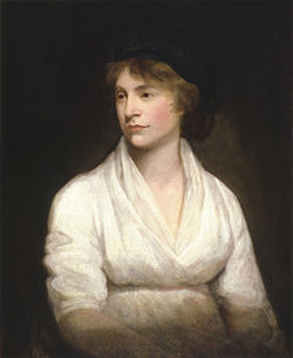 <p>English advocate for women's rights who argued that women were not naturally inferior to men or less rational, as Rousseau had suggested, but had less educational opportunity.</p>