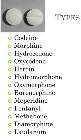 opium and its derivatives, such as morphine and heroin; they depress neural activity, temporarily lessening pain and anxiety