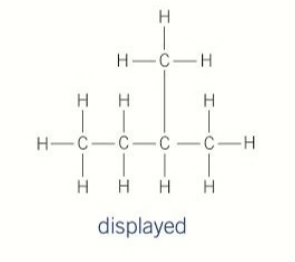 <p>straight chain with a substuent bonded to the main chain </p>