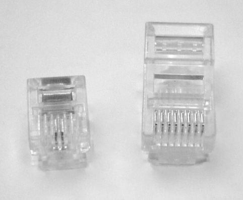 <p>From left to right, what are TWO connectors shown in this picture?</p>