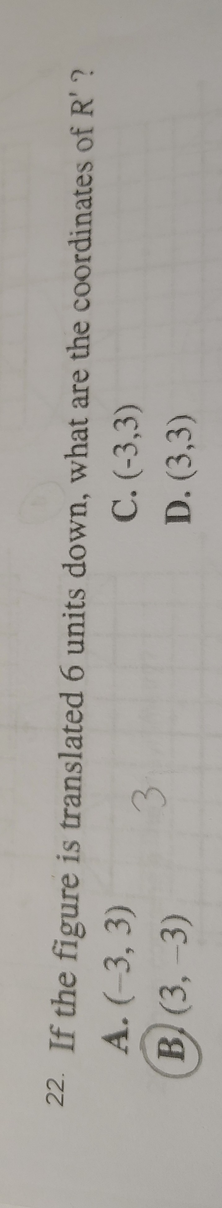 <p>B) (3,-3)</p>