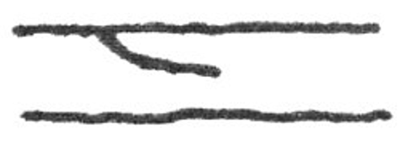 <p>A short ridge branching off another</p>