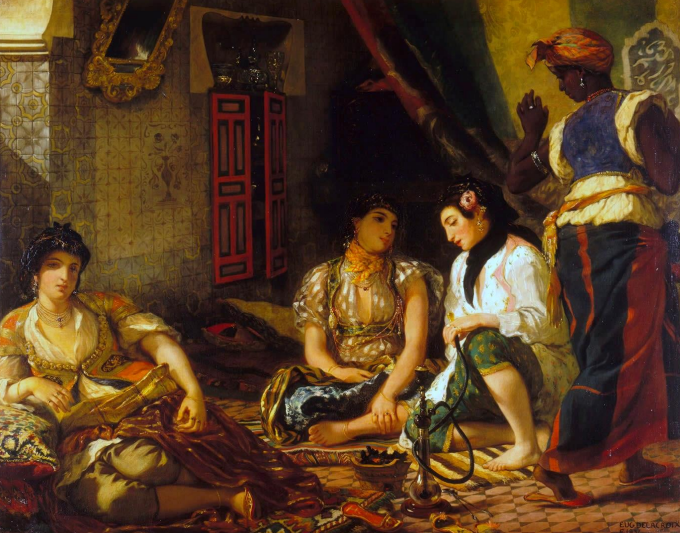 **Women of Algiers in their Apartment** (French: *Femmes d’Alger dans leur appartement*) by Euguene Delacroix