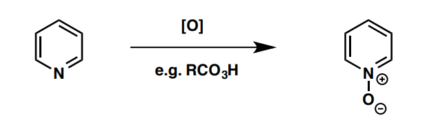 <p>a) pyridine N-Oxide (see image), which can be reverted to pyridine after by <strong>P(OMe)<sub>3</sub></strong></p><p>b) para substitution</p>