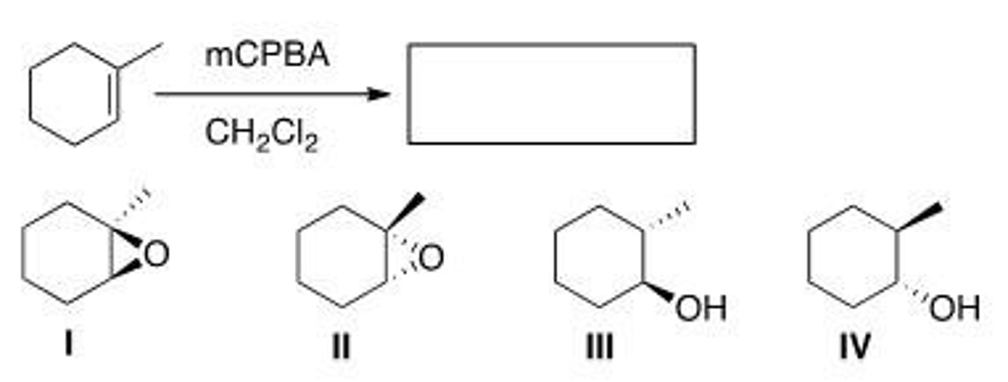 <p>Which of the following products do not form in the following reaction?</p><p>A. Only I</p><p>B. Only II</p><p>C. Only III and IV</p><p>D. Only I and II</p>