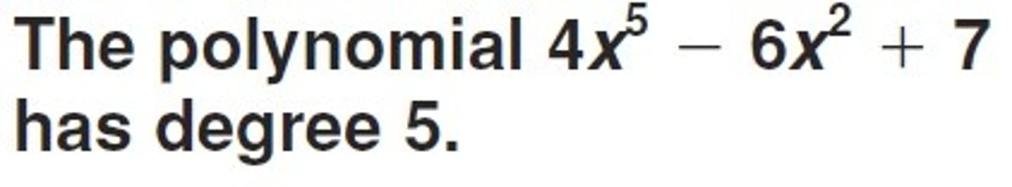 <p>The degree of the term of the polynomial with the greatest degree</p>