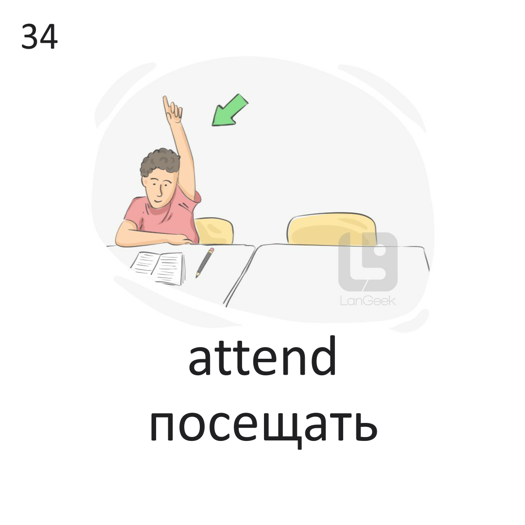 <p>attend (He attended the conference last week.)</p>