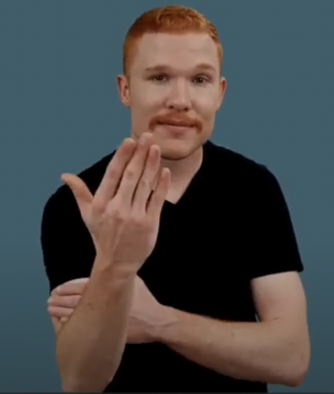 <p>arms and hands like this =, right arm behind, circle down and up ending like this</p>