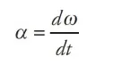 <p>instantaneous angular acceleration</p>