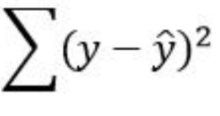 <p>amount of variation in the residuals</p><ul><li><p>uses y-hat, not y-bar</p></li></ul><p></p>