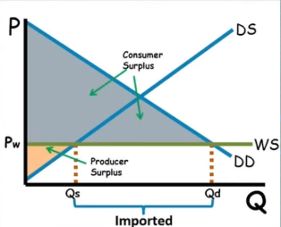 <p>Increases economic surplus (bc cs or ps got wayyy bigger)</p>