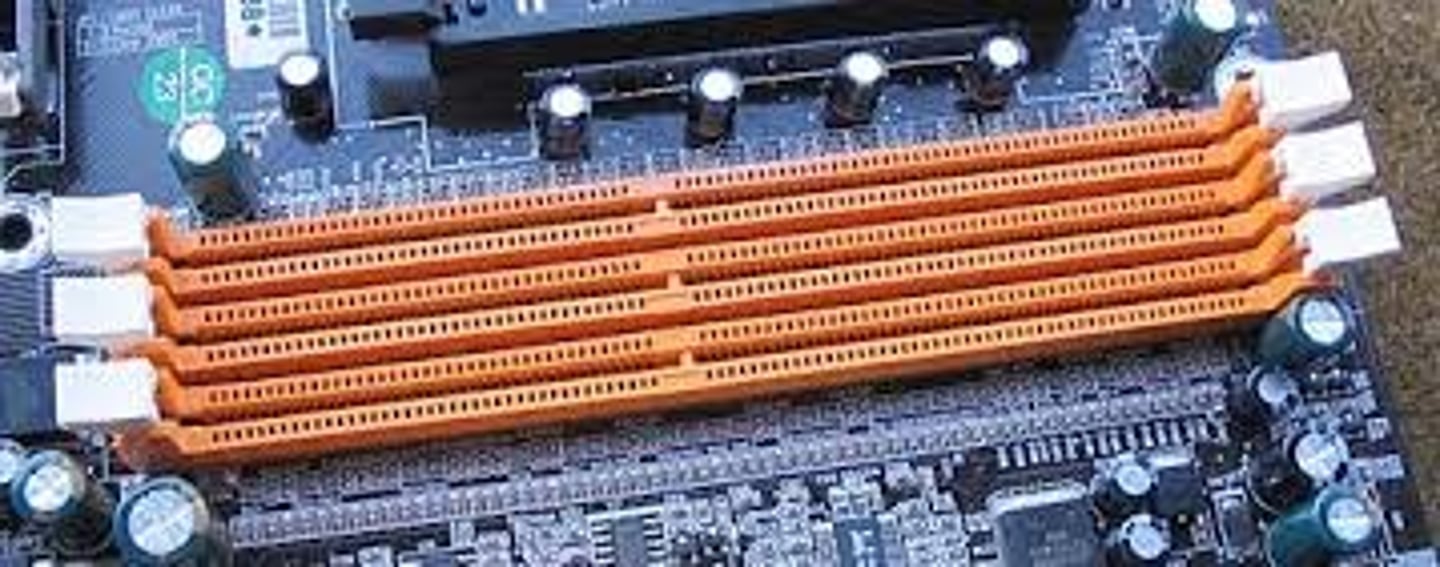 <p>Places on a motherboard where RAM slots go</p>