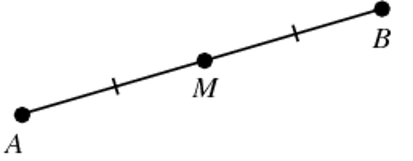 <p>A point that divides a segment into TWO EQUAL PARTS</p>