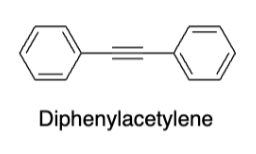 <p>Diphenylacetylene (symmetrical alkyne)</p>