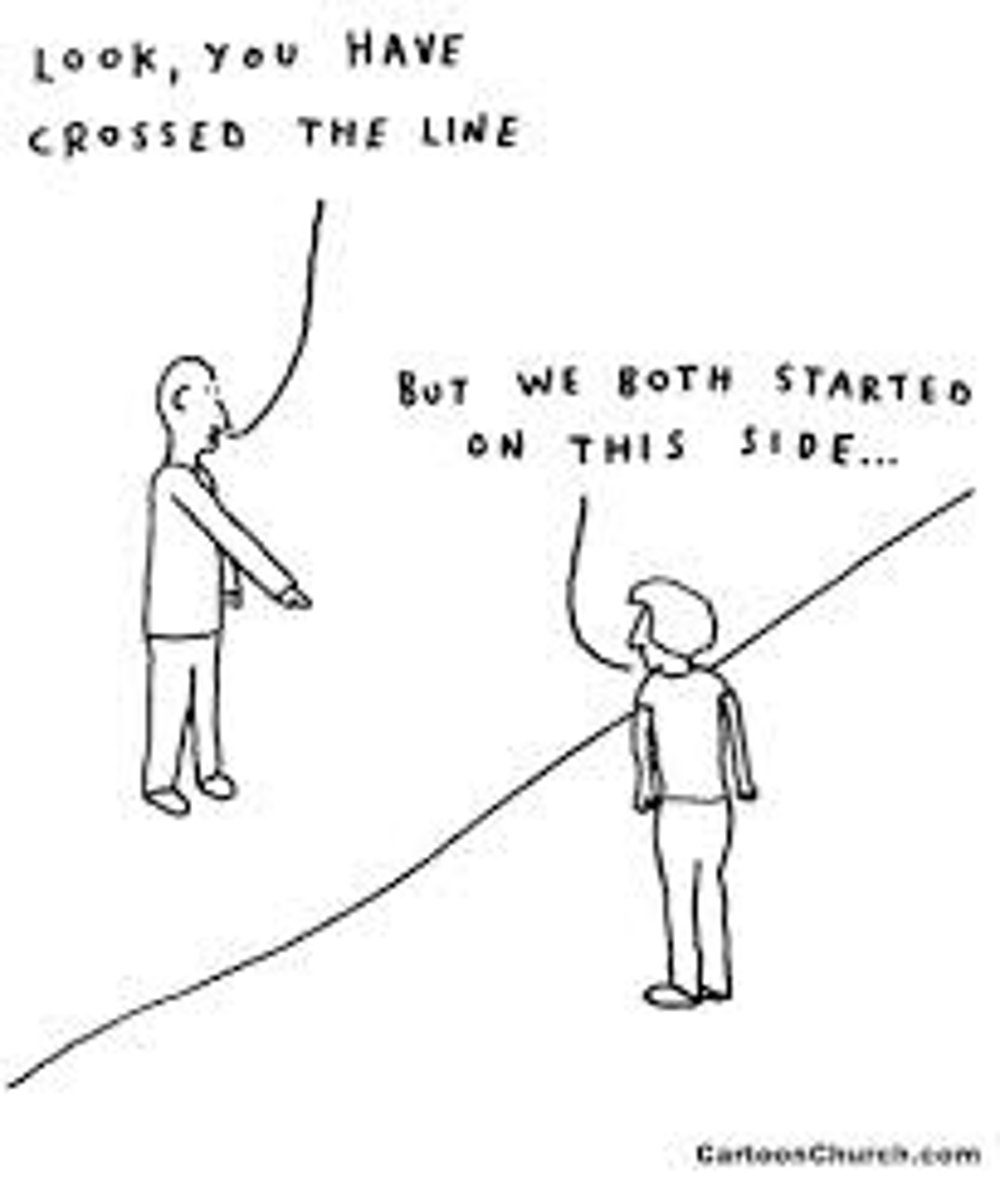 <p>(v.) to go beyond a limit or boundary; to sin, violate a law<br><br>Synonyms: overstep, trespass<br>Antonyms: obey, toe to the line</p>