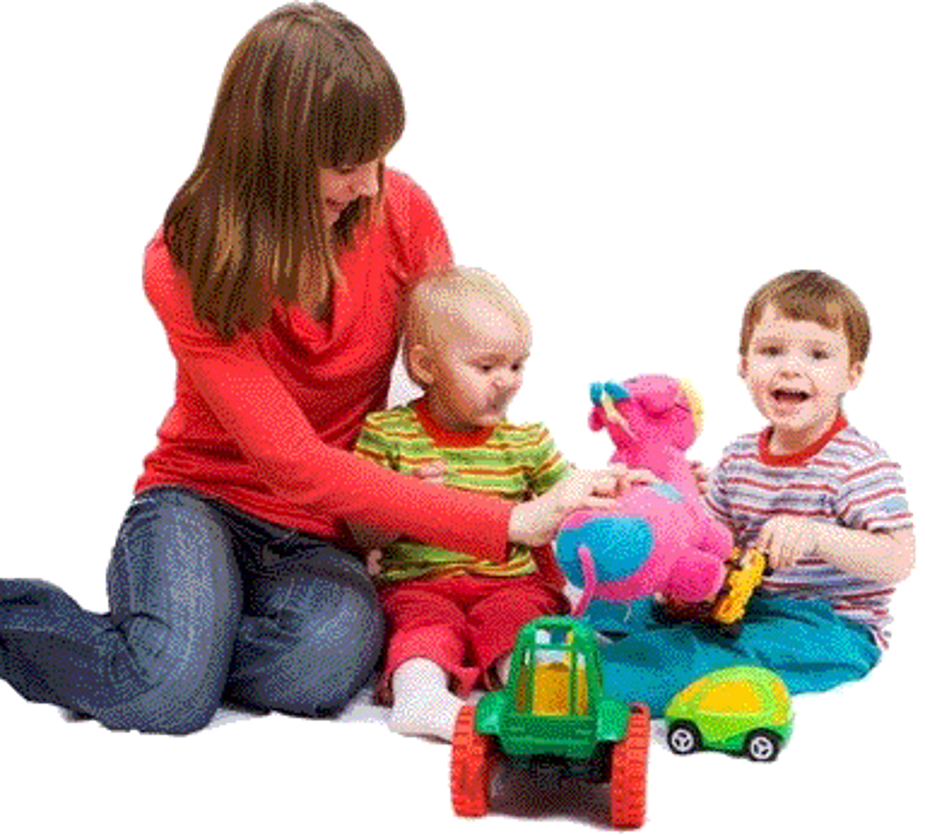 <p>taking care of children</p>