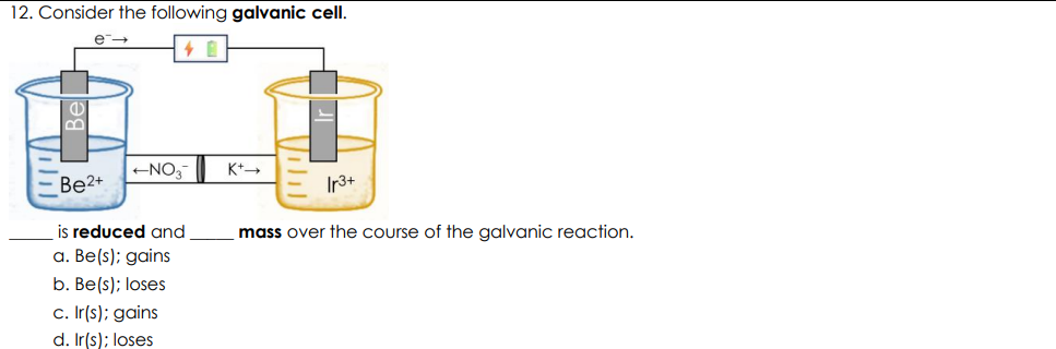 <p>Consider the following galvanic cell</p>