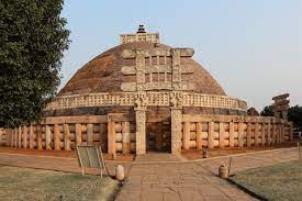 A mound of earth & stones erected over relics Of Buddhist culture