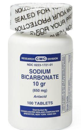 <p>bicarb deficit= BW (kg) x (normal-actual value) x (0.3 or 0.6)</p><p>volume of distribution: 0.3 for adults, 0.6 for young/nursing animals</p><p>can give 1/2 of bicarb deficit in first 2 hours, then give remainder over 12 hours</p>