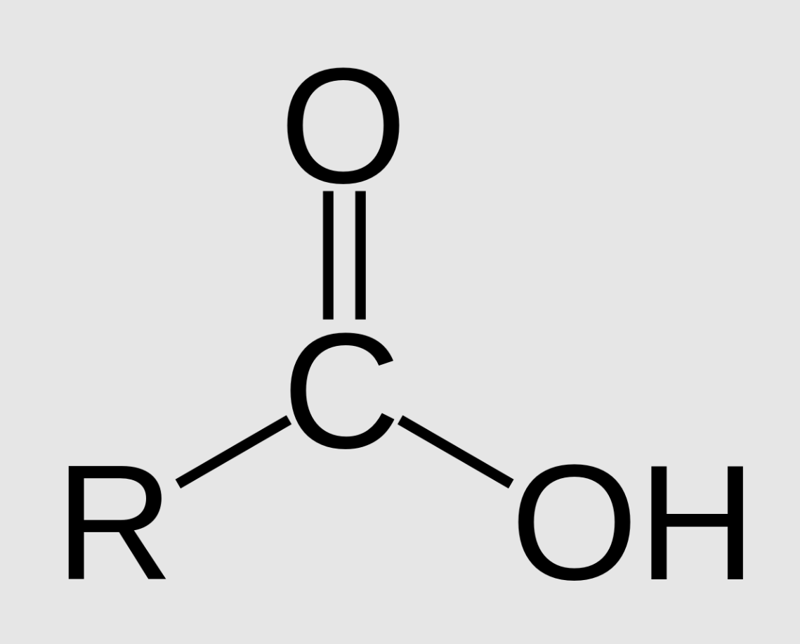 <p>Functional group with the chemical formula -COOH, where C=O (double bond). Referred to as carboxylic acids and are polar.</p>