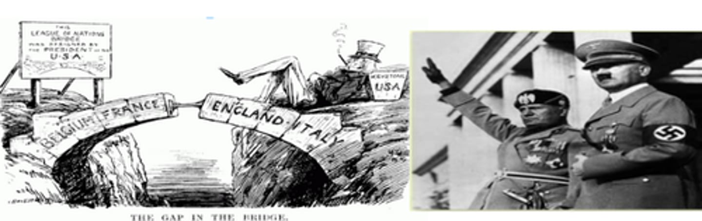 <p>United States and Soviet Union refuse to join 1919. Germany and Japan dropped out in the 1930s.</p>