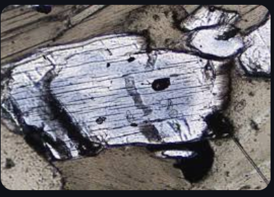 <p>colorless to weak, 2 planes of cleavage at 75-80 degrees, high relief, weak pleochroism, 1st order birefringence, inclined extinction, has twinning, and is metamorphic </p>