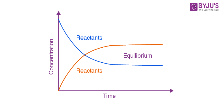 <p>What is an equilibrium reaction, and what happens to products and reactants when reached?</p>