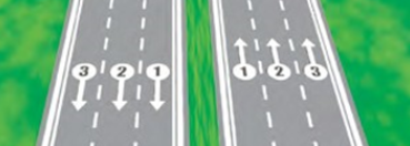 <p>a single line of traffic.</p>