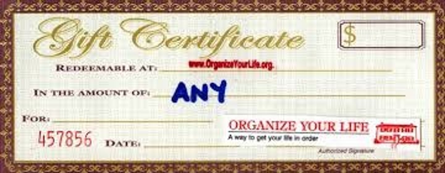 <p>the gift certificate</p>