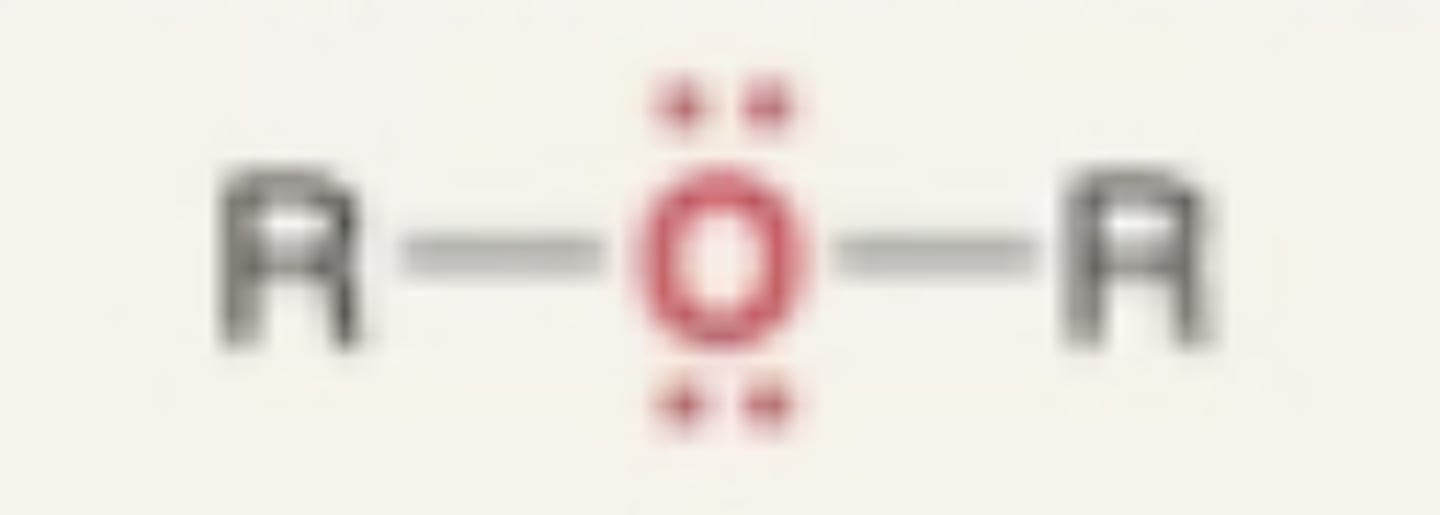 <p>- O in between 2 carbons</p>