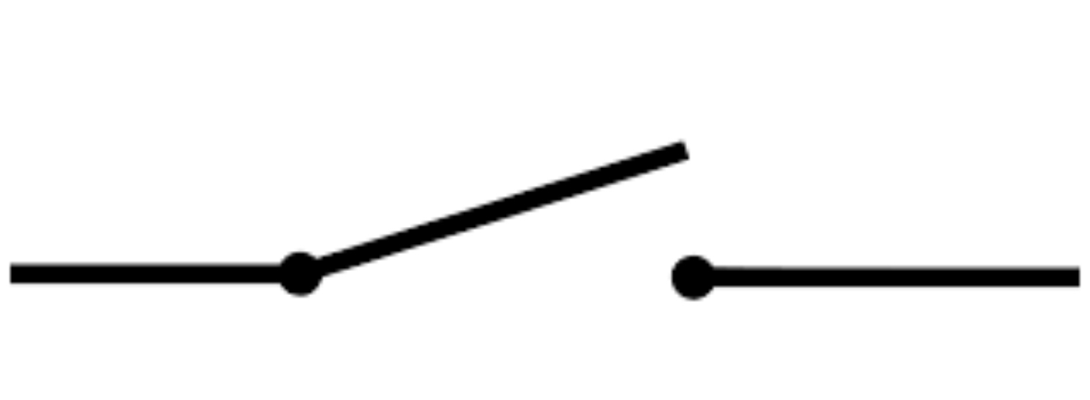 <p>Turns on/off by infinite resistance</p>