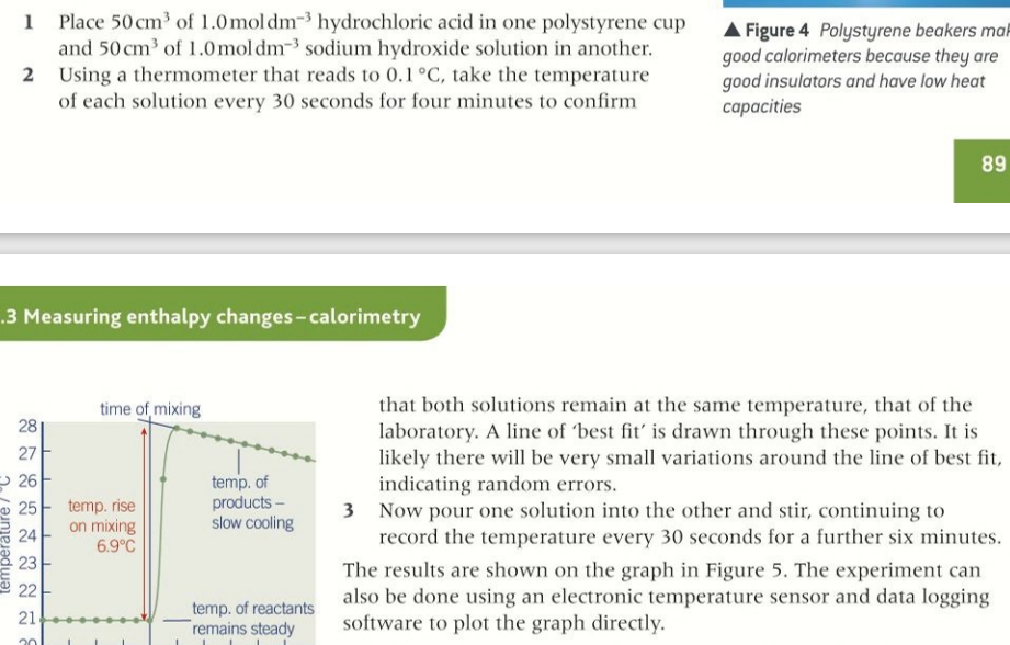 <ul><li><p>apparatus are left in the lab  so all reach the same temperature as the starting temperature </p></li></ul><p></p>