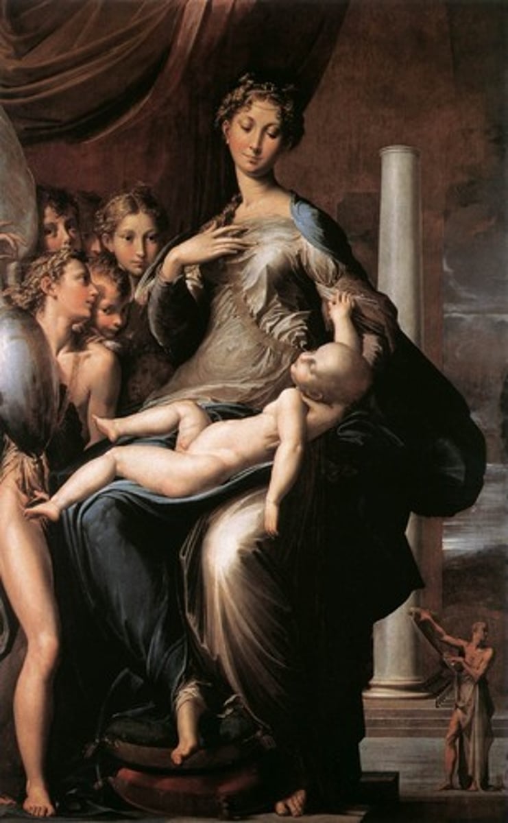 <p>Artistic movement against the Renaissance ideals of symetry, balance, and simplicity; went against the perfection the High Renaissance created in art. Used elongated proportions, twisted poese and compression of space.</p>