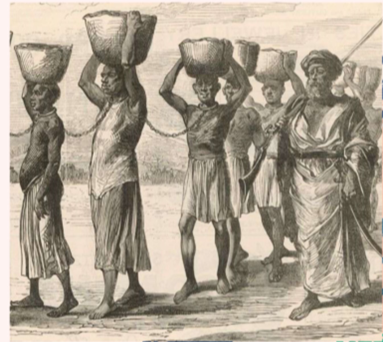 <p>Slavery throughout History<br>- Started with Romans<br><br>Europeans enter the slave trade<br>- Portuguese went and got slaves then the rest of Europe proceeded to do the same<br>- African aristocrats/kings would trade slaves for European goods<br><br>African Resistance<br>- Some people thought it was wrong and others were indifferent</p>
