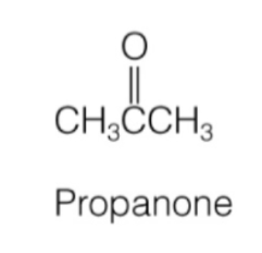 <p>carbon (parent) chain name + “one”</p>
