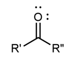 <p>A carbon atom partway along the chain is double bonded to an oxygen atom</p>