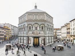 <p>A notable structure in Florence, Italy, known for its octagonal shape and exquisite bronze doors, including the famous "Gates of Paradise" designed by Lorenzo Ghiberti. </p>