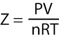 <p>Use: modified version of ideal gas law used for REAL gases. This equation includes a correction factor, z. May be used for ALL phases.</p>