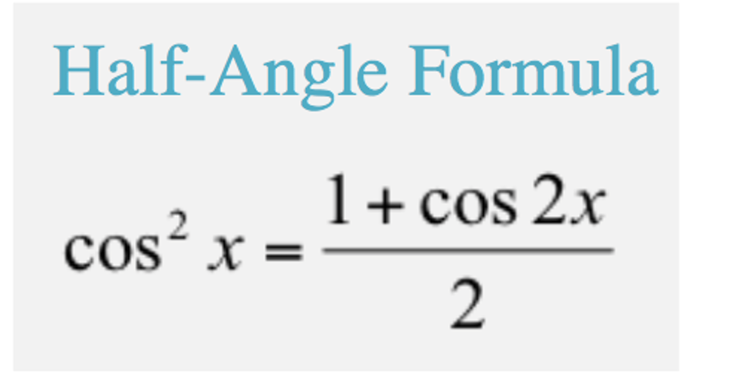 <p>Use half-angle formulas</p><p>Sin half angle is the same except its sin² = 1 - cos2x /2</p>