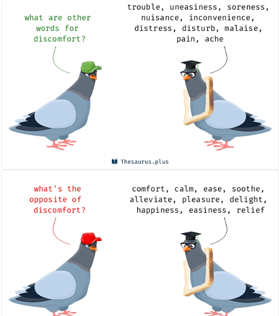 <p><span style="background-color: transparent;">discomfort</span></p>