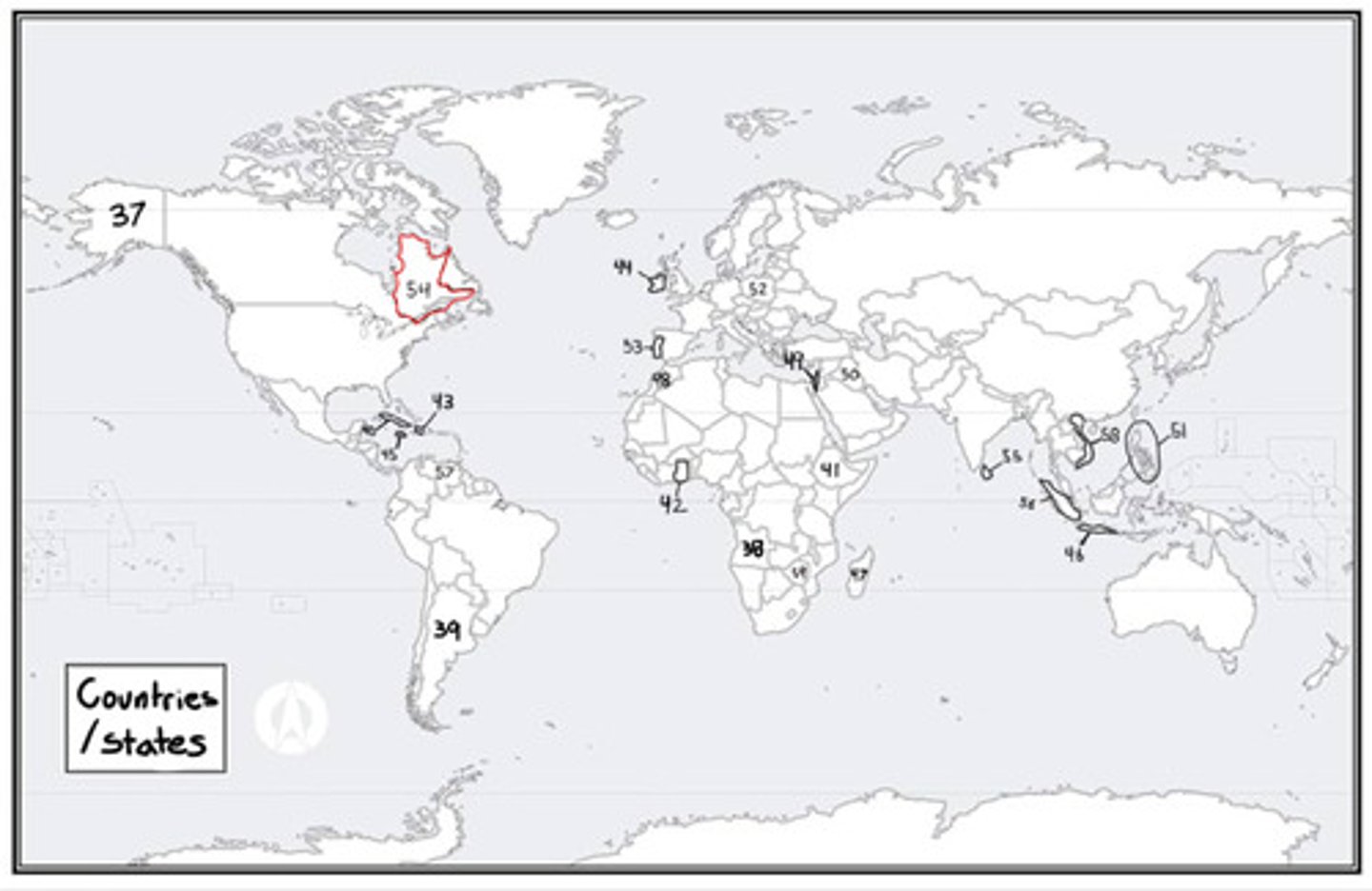 <p>What is #54? (countries/states)</p>