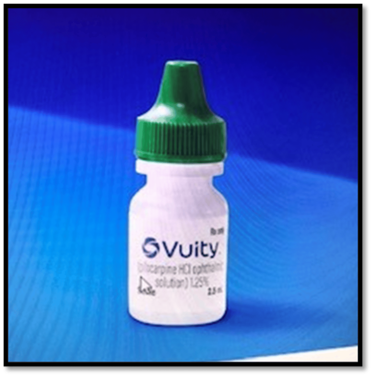 <p>pupil constricts = increased depth of field = VA improves 3 lines, only 1 line of distance VA lost</p>
