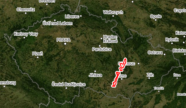 <p>Sníženina mezi českomoravskou a brněnskou vrchovinou</p>