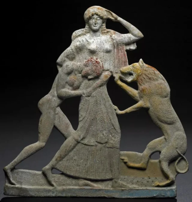 <p>Melian relief with Peleus and Thetis, Greek, c. 490-470 BCE</p>