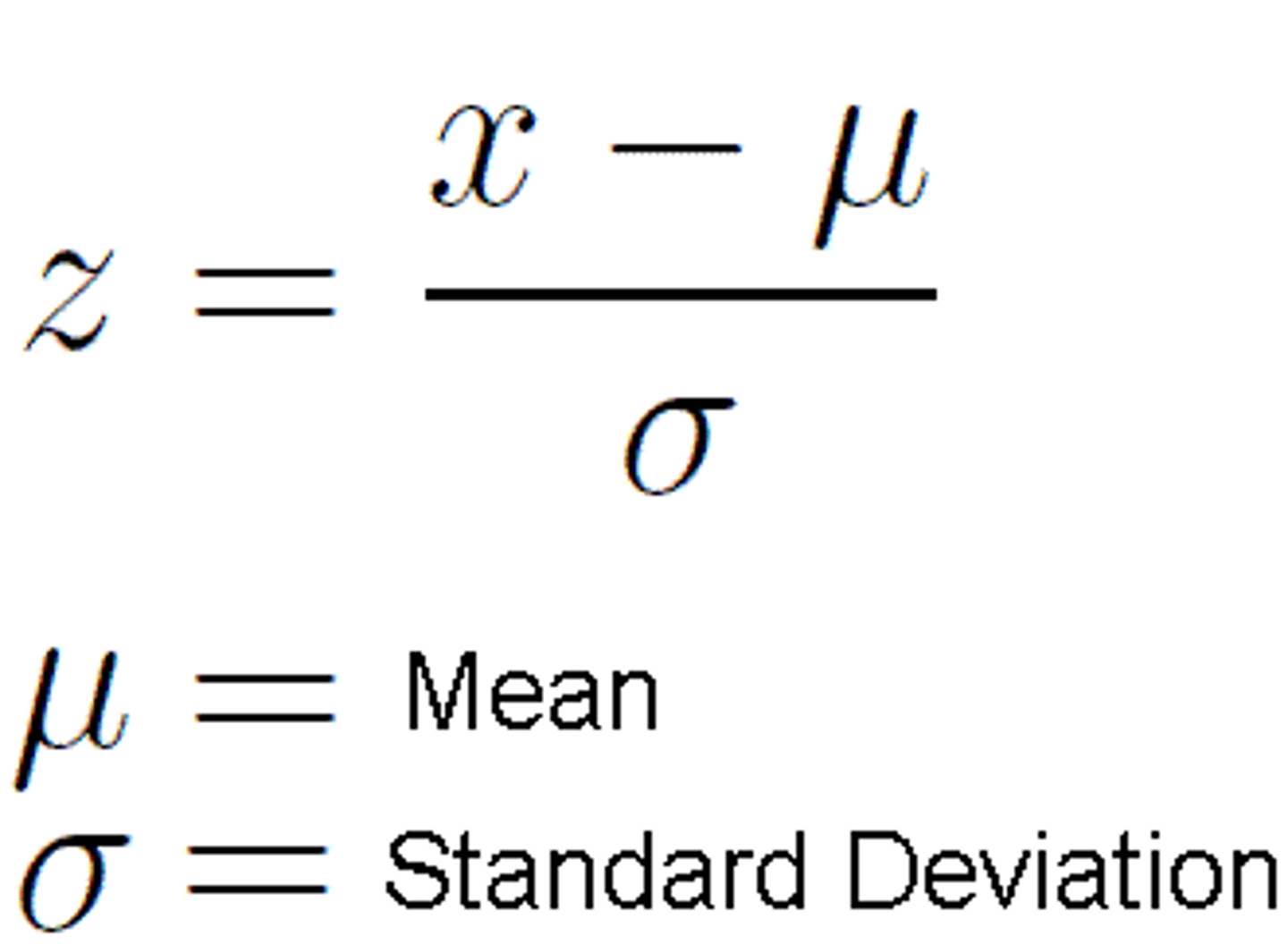 <p>tells us whether a particular score is equal to the mean. below the mean or above the mean, by how many standard deviations</p>