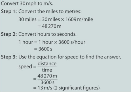 How to convert from mph to m/s