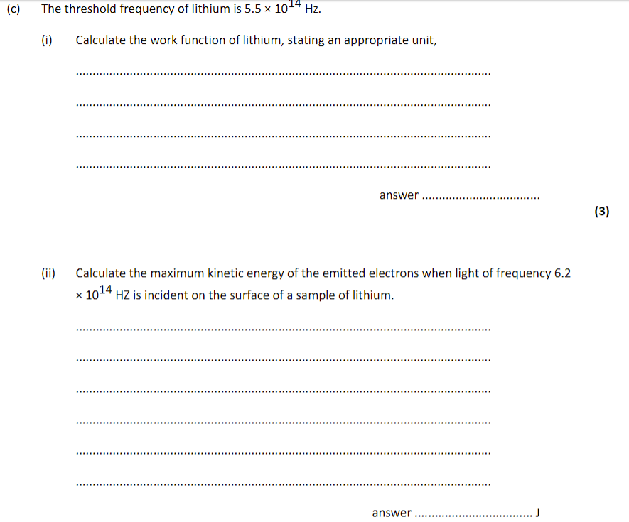 <p>6 marker on photoelectric effect</p>