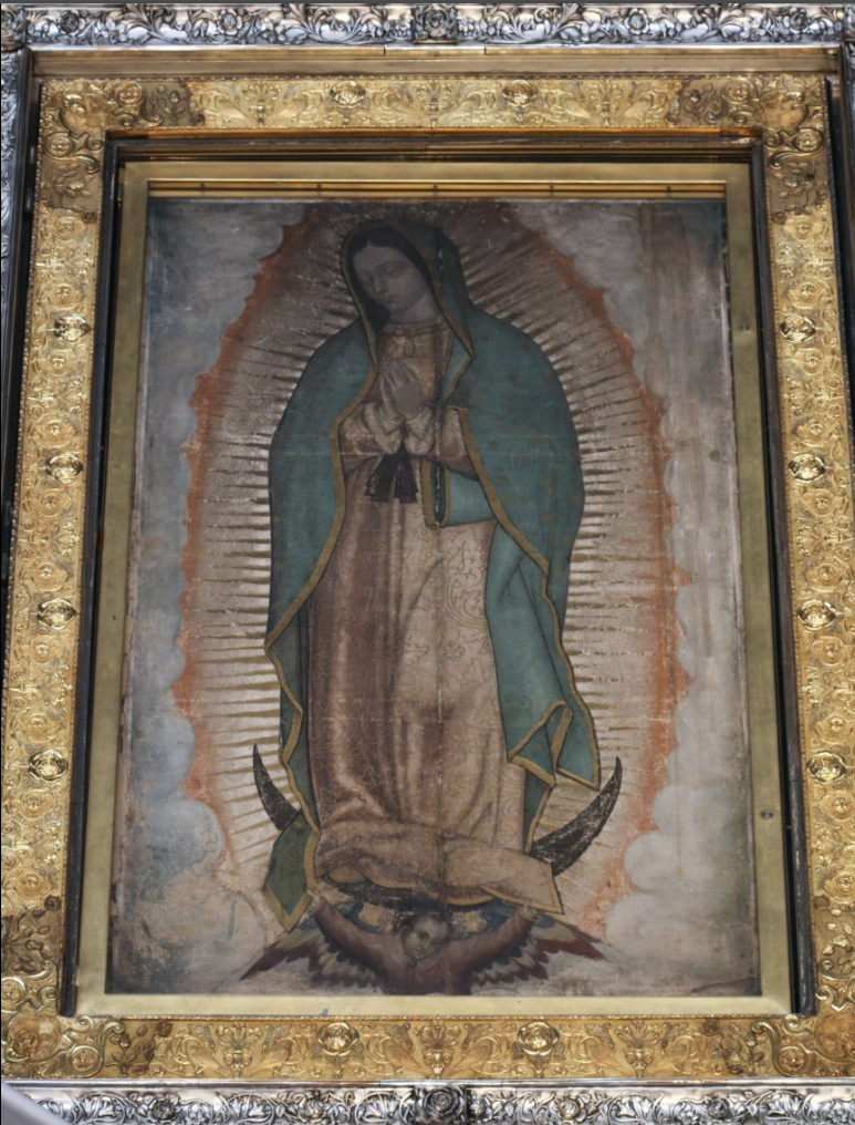 <p><em>Virgin of Guadalupe</em>. (Basilica of Guadalupe, Mexico City), Mid-16th Century (c. 1550). Oil and possibly tempura on cloth.</p>