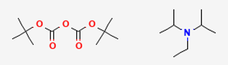<p>Boc2O and a base (eg. DiPEA)</p>